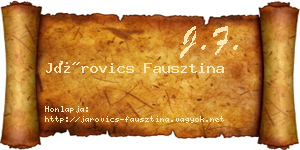 Járovics Fausztina névjegykártya