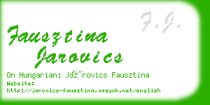 fausztina jarovics business card